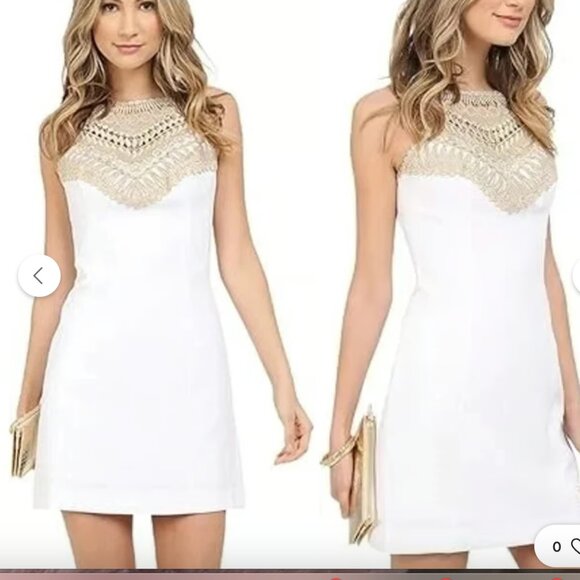 Lilly Pulitzer White Pearl Shift Dress Sz 12 NWT - Picture 1 of 6